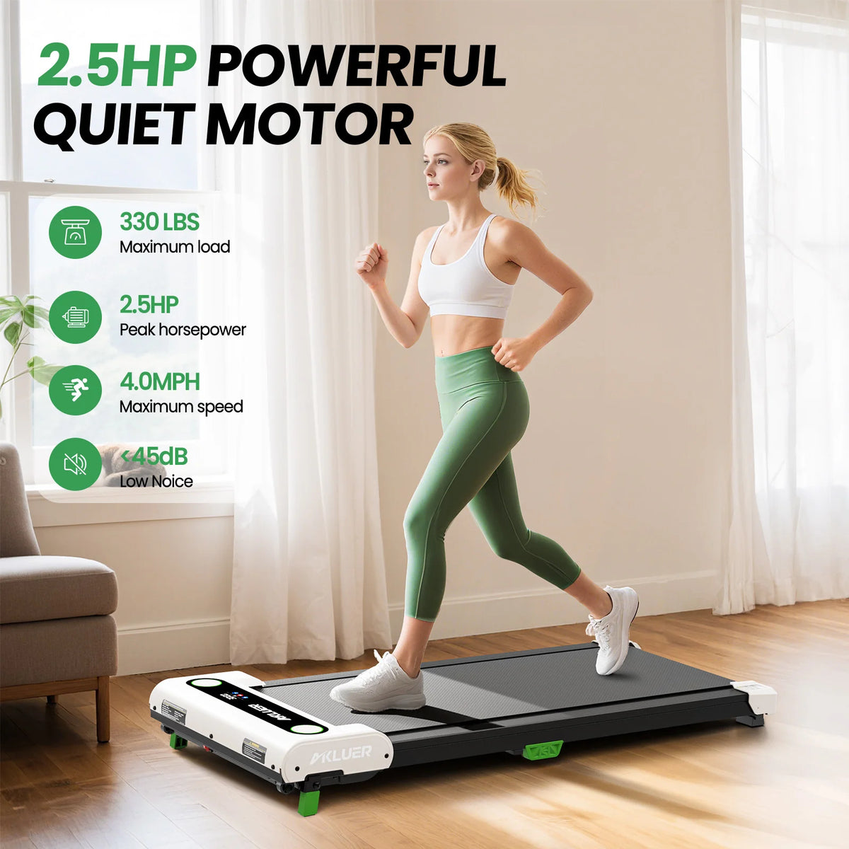 Akluer Walking Pad Treadmill With Adjustable Incline And Remote Control