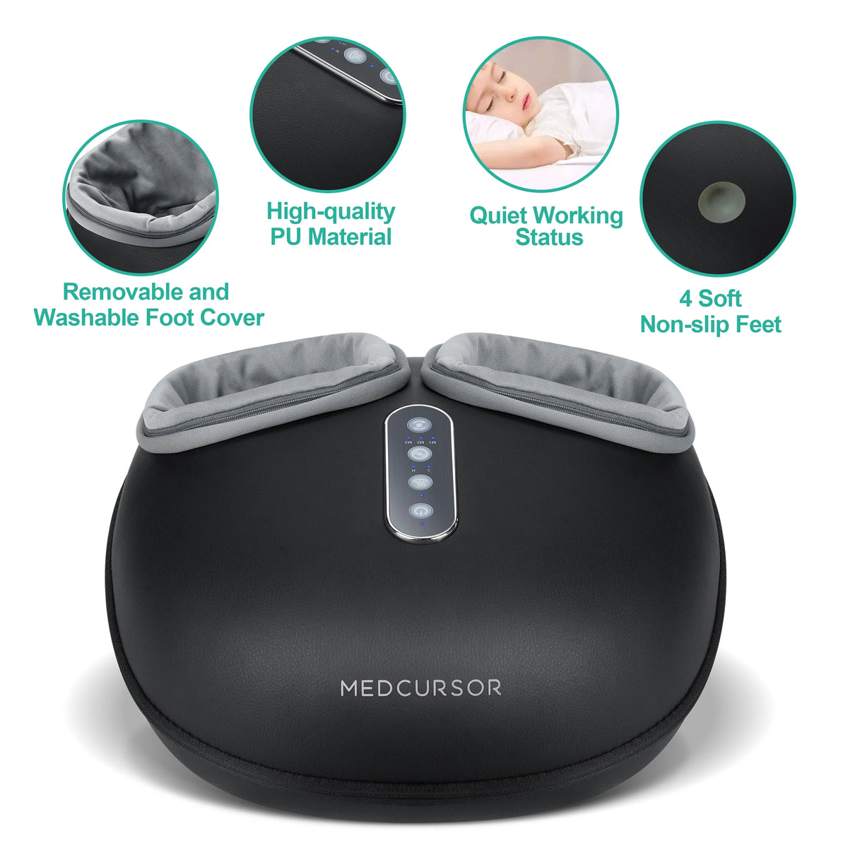 Medcursor Shiatsu Foot Massager with Heat for Pain Relief