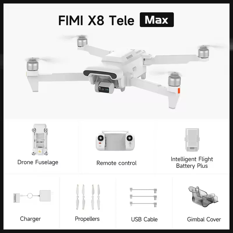 Fimi X8 Tele Max Professional Drone 4K 30x 3-Axis Gimbal