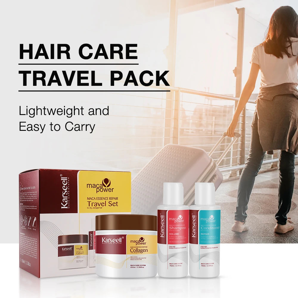 Karseell Hair Mask Shampoo and Conditioner Travel Set Collagen Hair Treatment Deep Repair Conditioning For Dry Damaged Hair