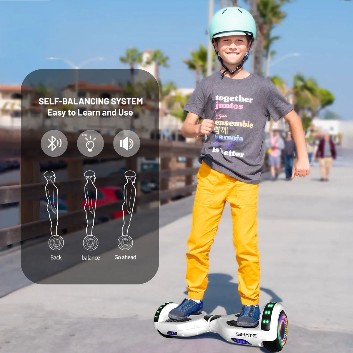 Self Balancing Bluetooth Hoverboard With App Control And LED Lights