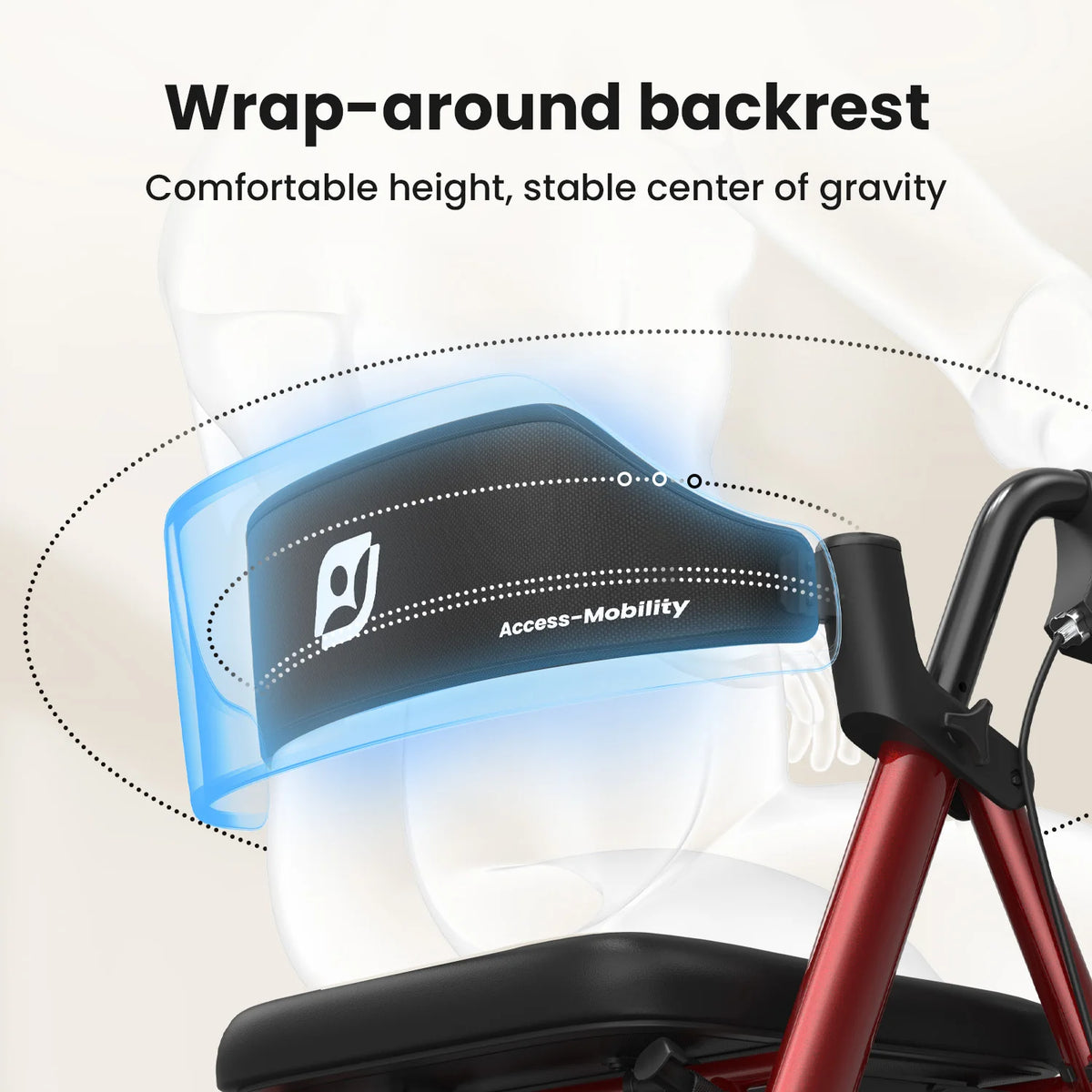 Foldable Aluminum Rollator Walker With Comfort Seat For Seniors