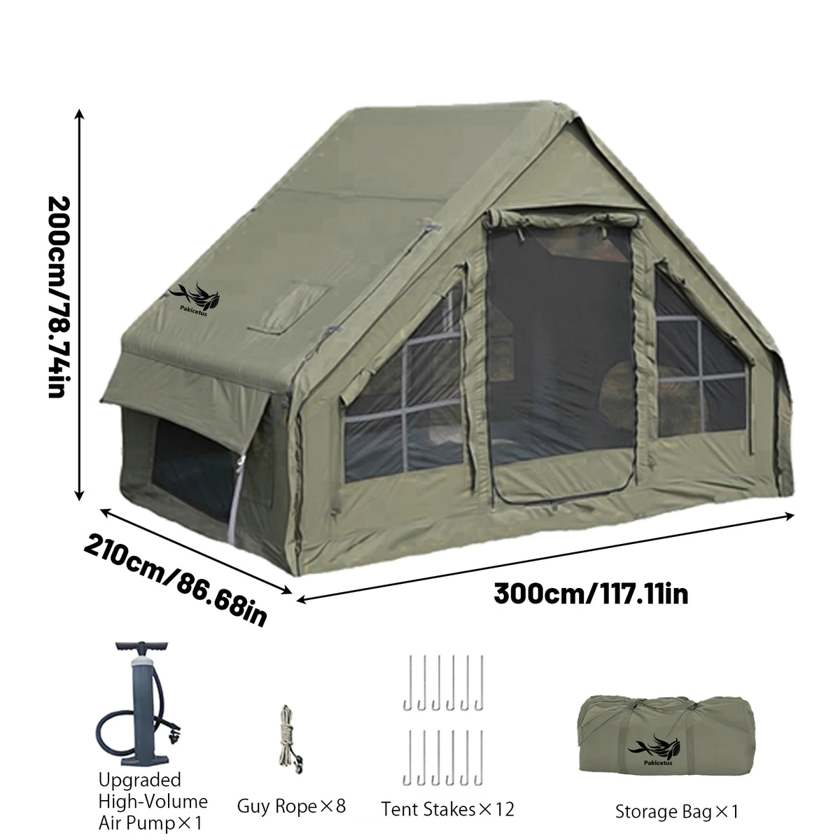 Luxury Inflatable Camping Tent Skylight Air Pump Quick Setup Nylon