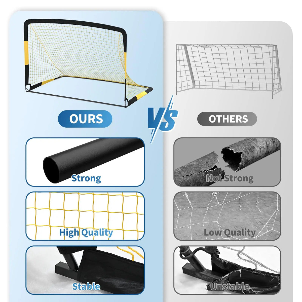 HiMiss Pop Up Soccer Goal Set With Training Accessories Kit