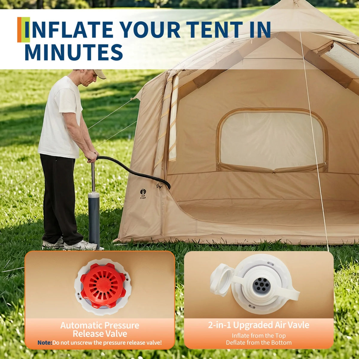 HiMISS Inflatable Camping Tent Outdoor Family Weather Resistant Shelter