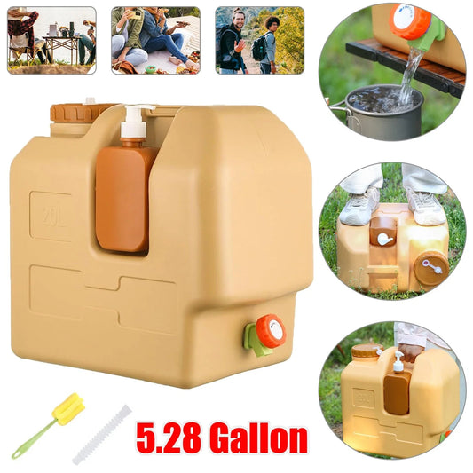 Portable Emergency Water Container With Spigot For Outdoor Adventures
