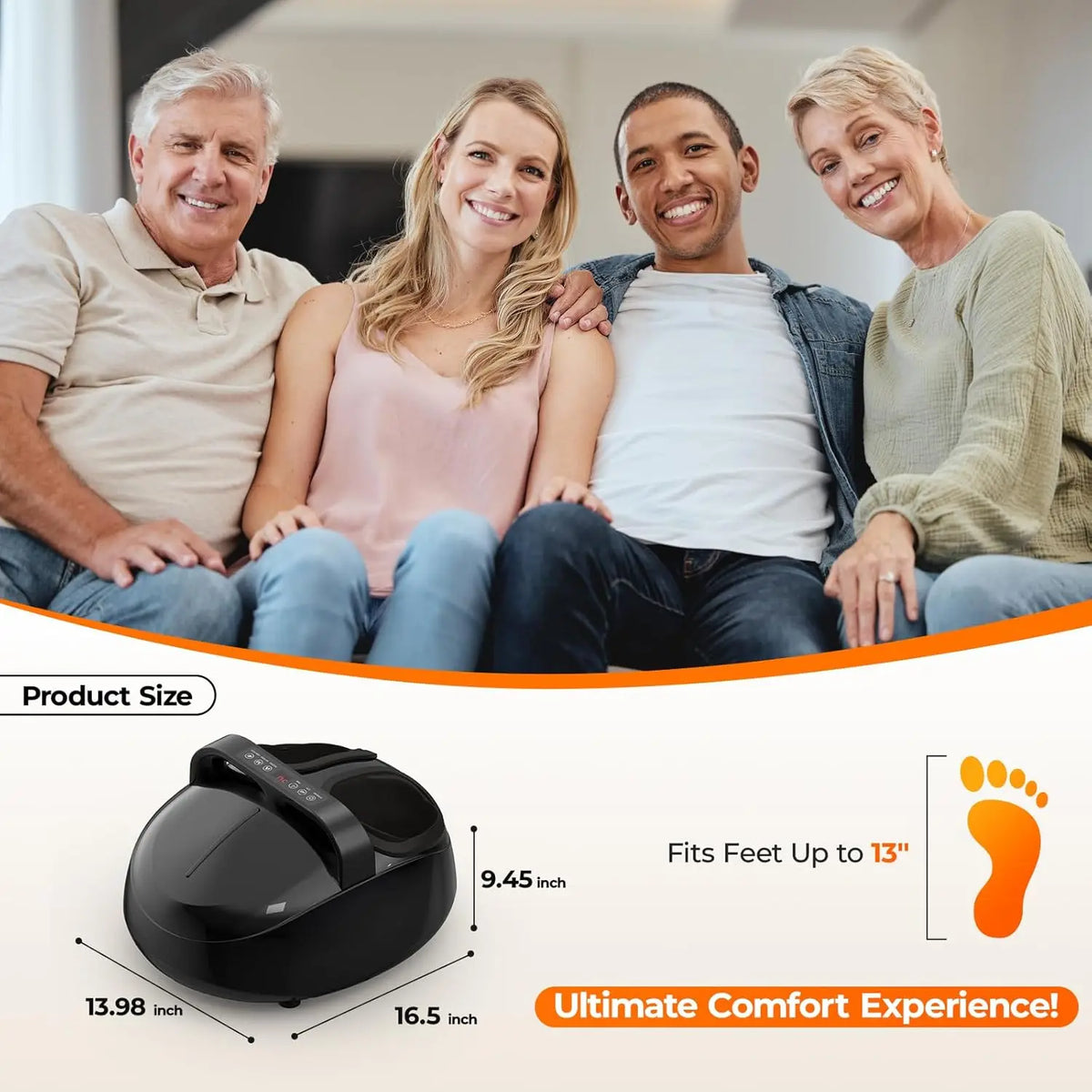 HTM Shiatsu Foot Massager With Air Compression Remote Control