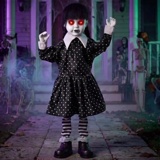 Joyfy Halloween Animatronic Ghost Doll Outdoor Prop With Glowing Eyes