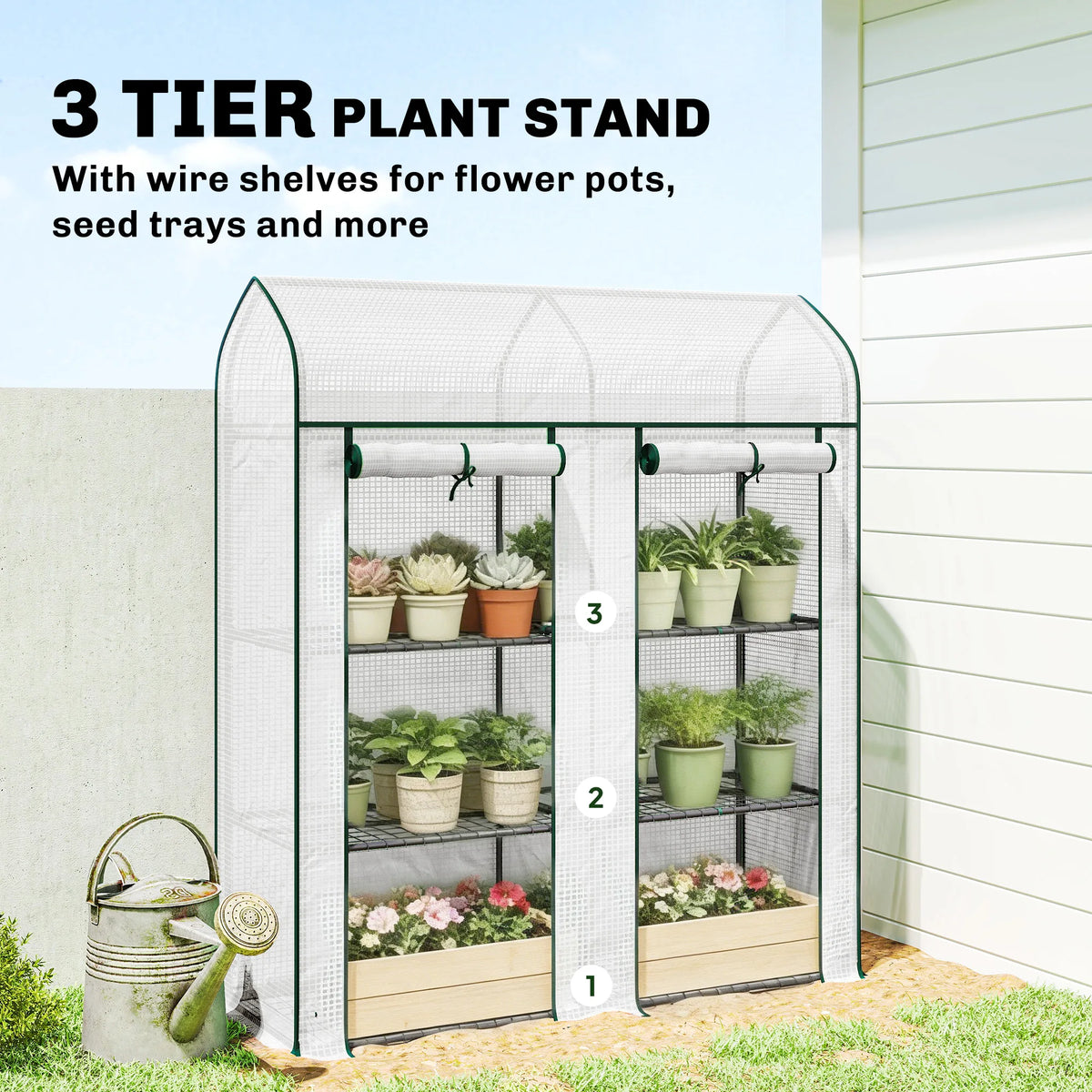 Outsunny 3 Tier Garden Greenhouse For Indoor And Outdoor Gardening
