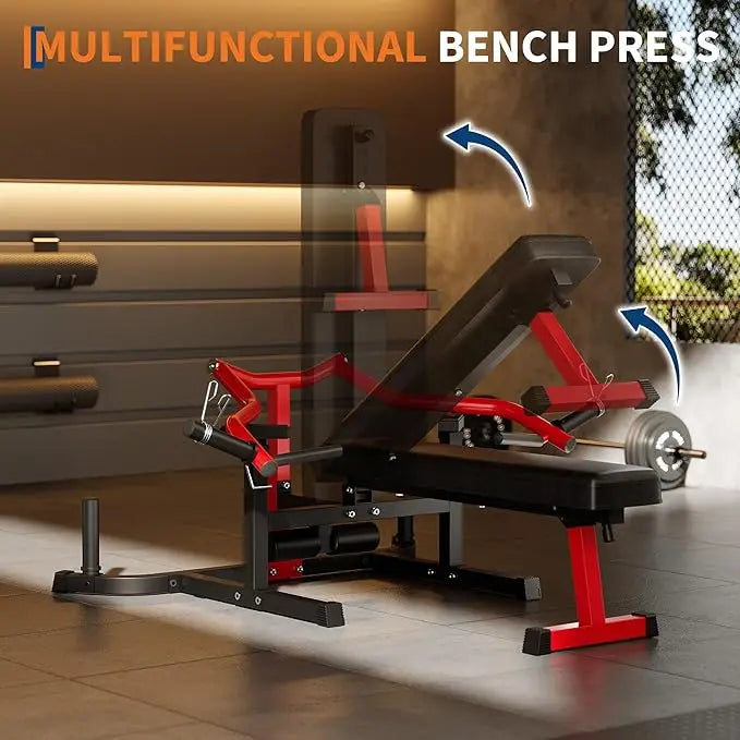 HiMISS Adjustable Chest Press Machine Weight Bench For Home Gym Training
