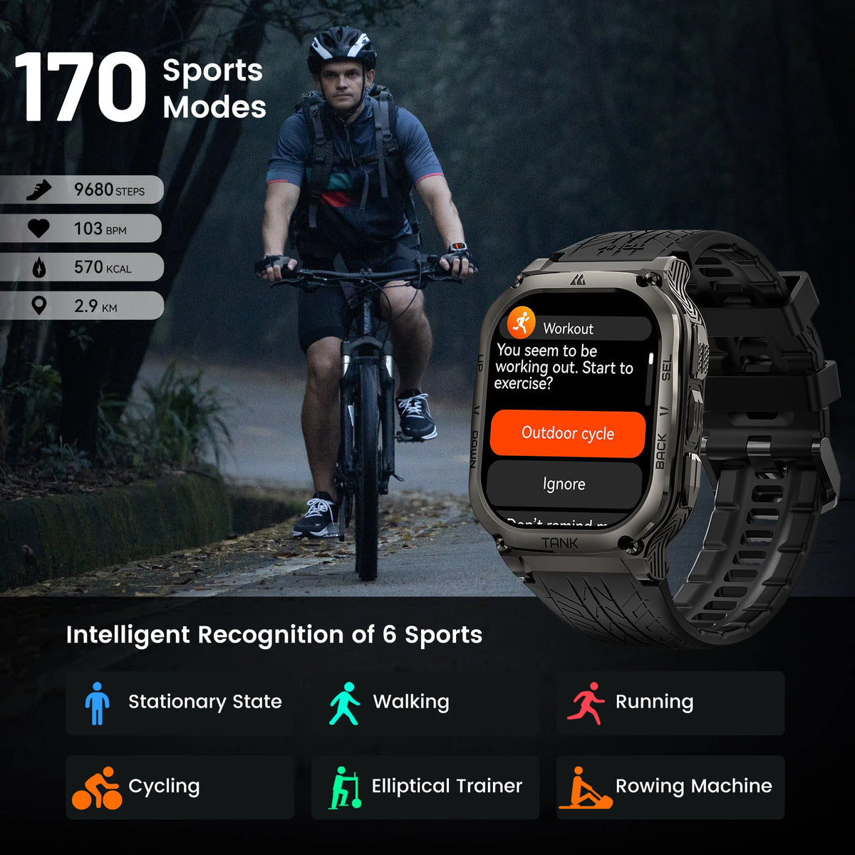 Kospet Tank M3 Smartwatch With Amoled Screen And Fitness Tracking