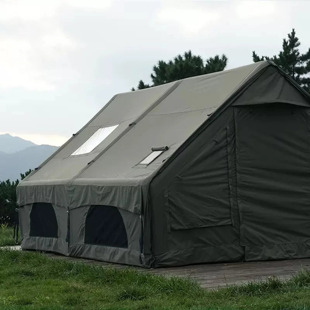 Luxury Inflatable Camping Tent Skylight Air Pump Quick Setup Nylon