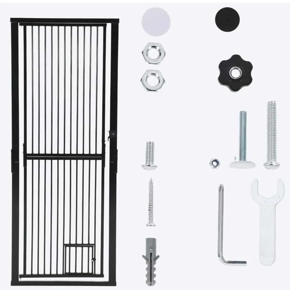 HiMiss Secure Extra Tall Adjustable Cat Gate With Door