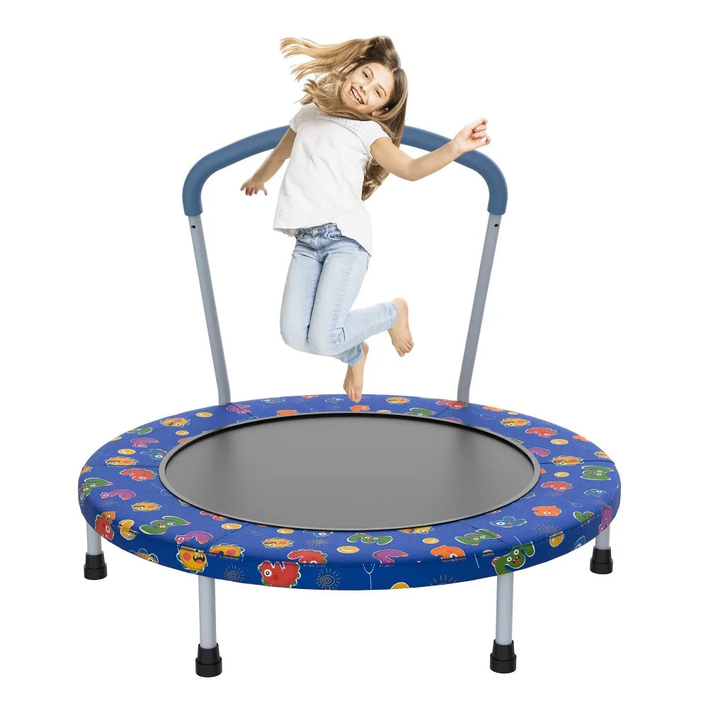 36 - inch Mini Trampoline for Kids Aged 1 - 6, Indoor & Outdoor Use, with Handle, Fun for Kids