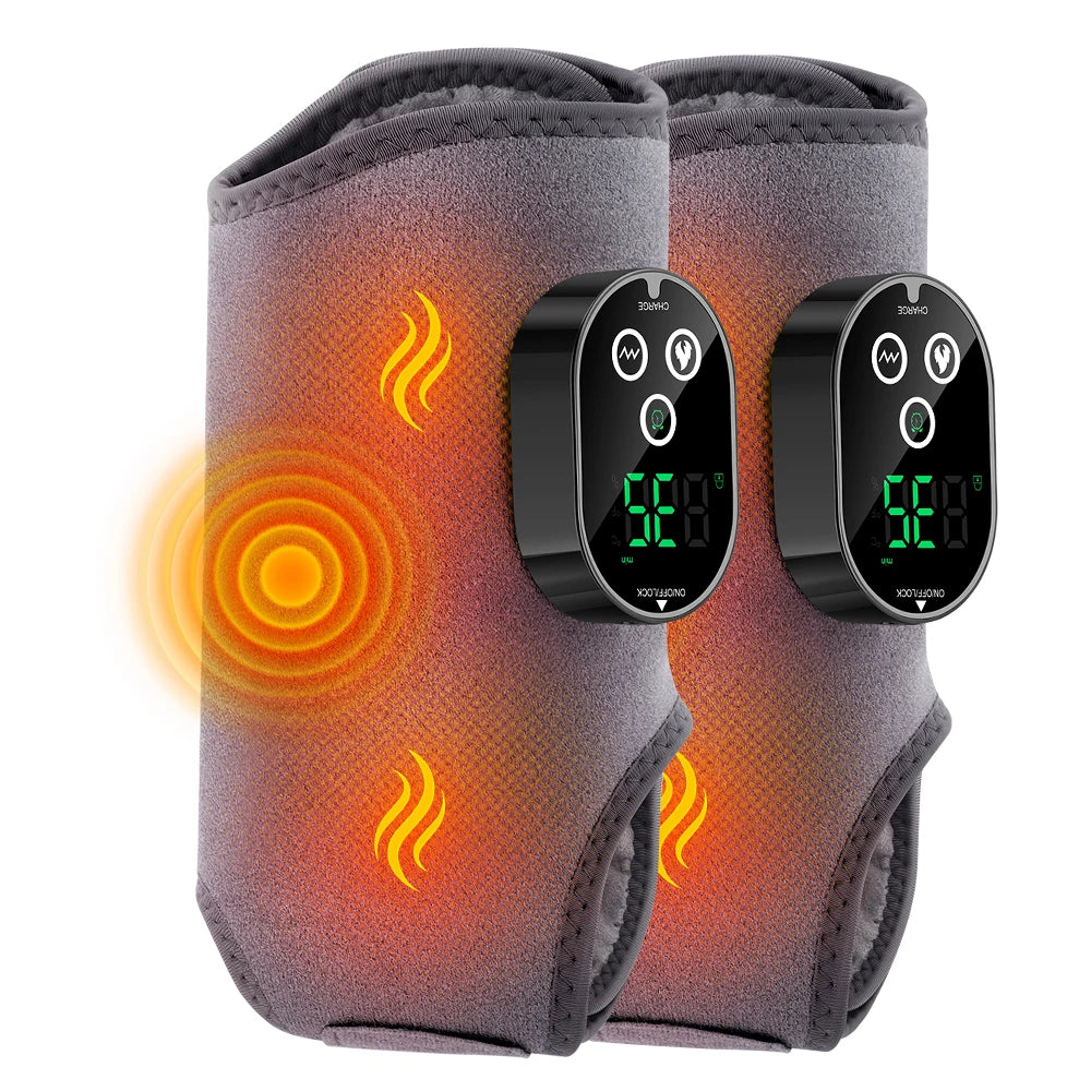 Hailicare Heated Ankle Massager Wrap With Rechargeable Dual Motor