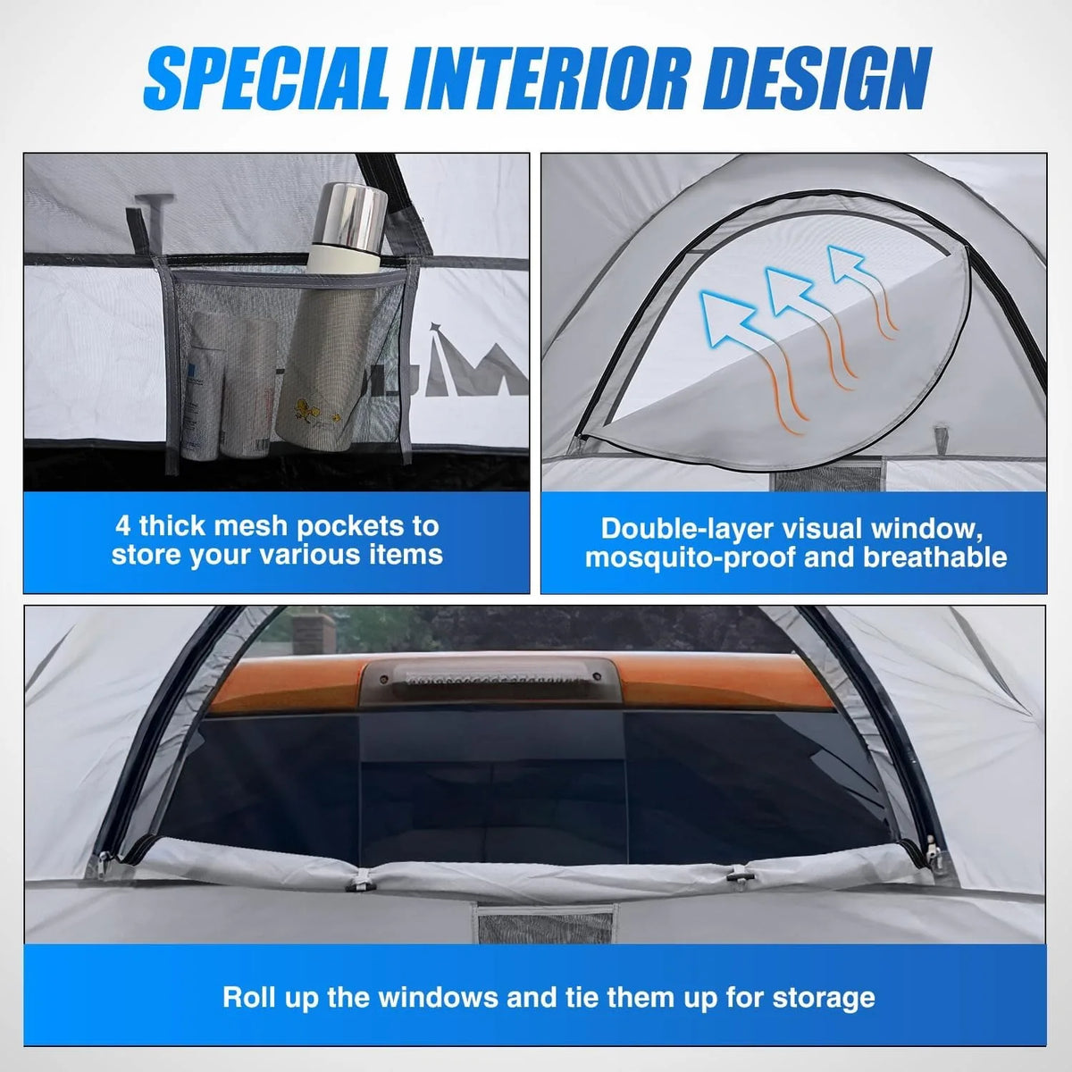 Double Layer Waterproof Truck Bed Tent For Outdoor Camping