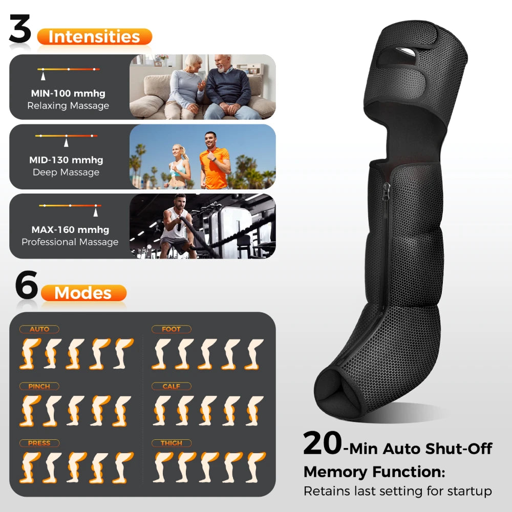 Nekteck Air Compression Leg Massager With Heat For Pain Relief