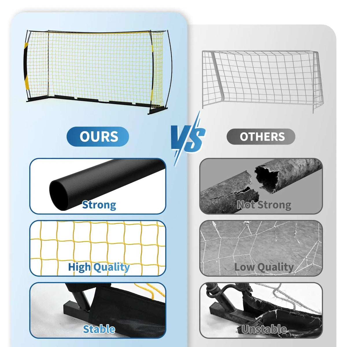 HiMISS Heavy Duty Foldable Soccer Goal For Backyard Training