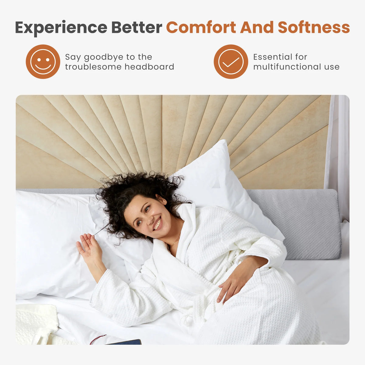 JHK Memory Foam Wedge Pillow Ergonomic Cooling Ventilated Bed Support
