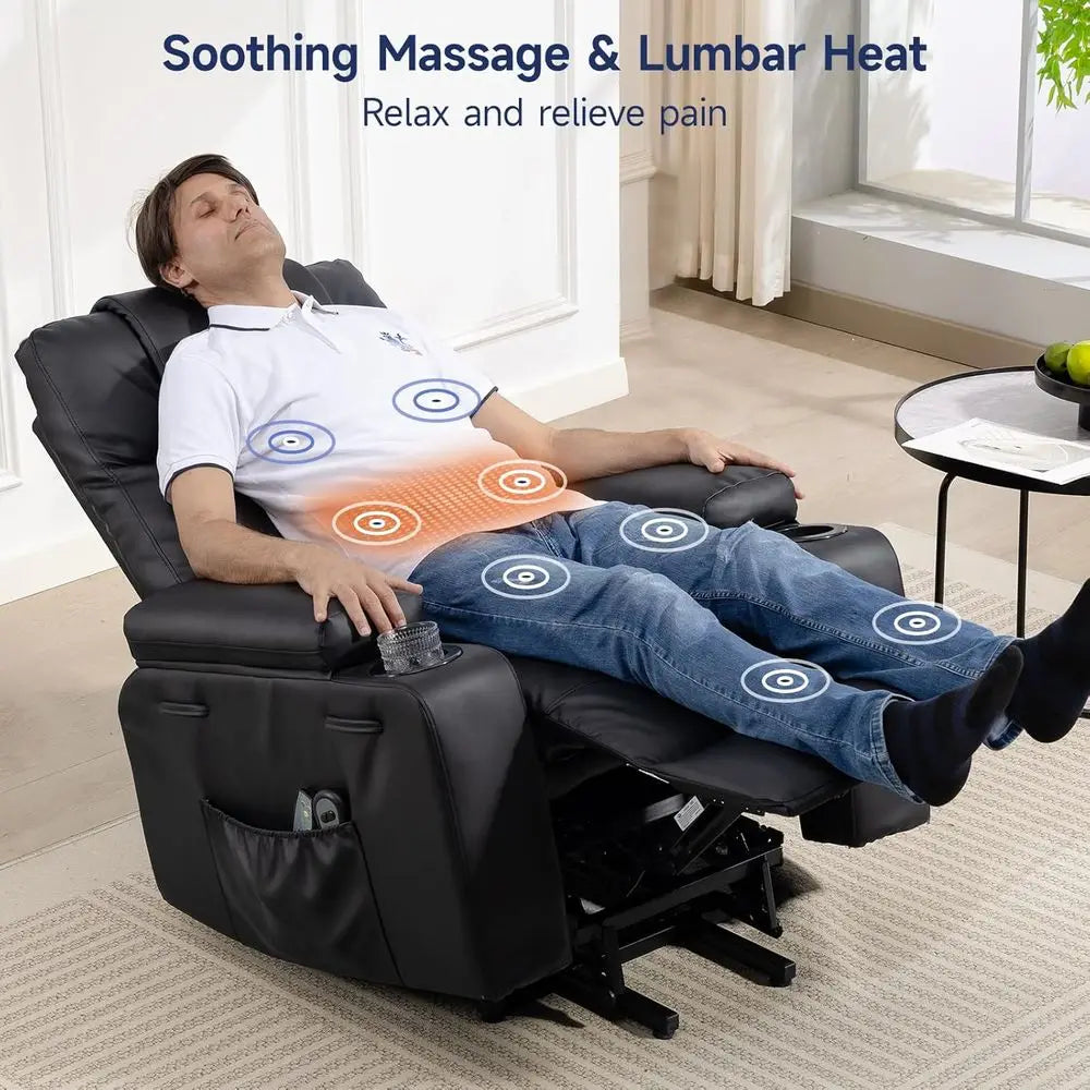 Adjustable Electric Recliner Chair With Heat Massage Remote