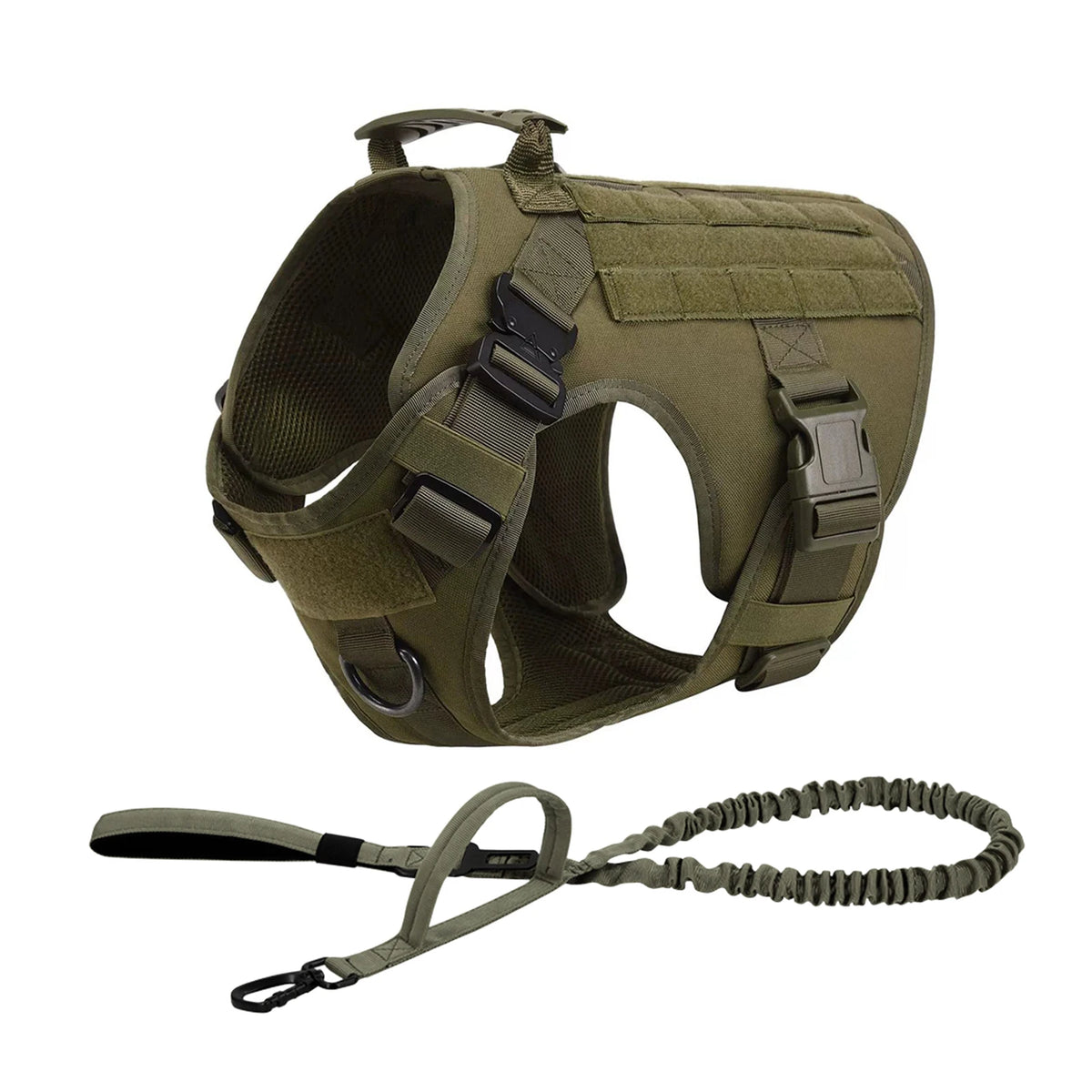 Petravel Tactical Dog Harness With Molle Pouches And Quick Release