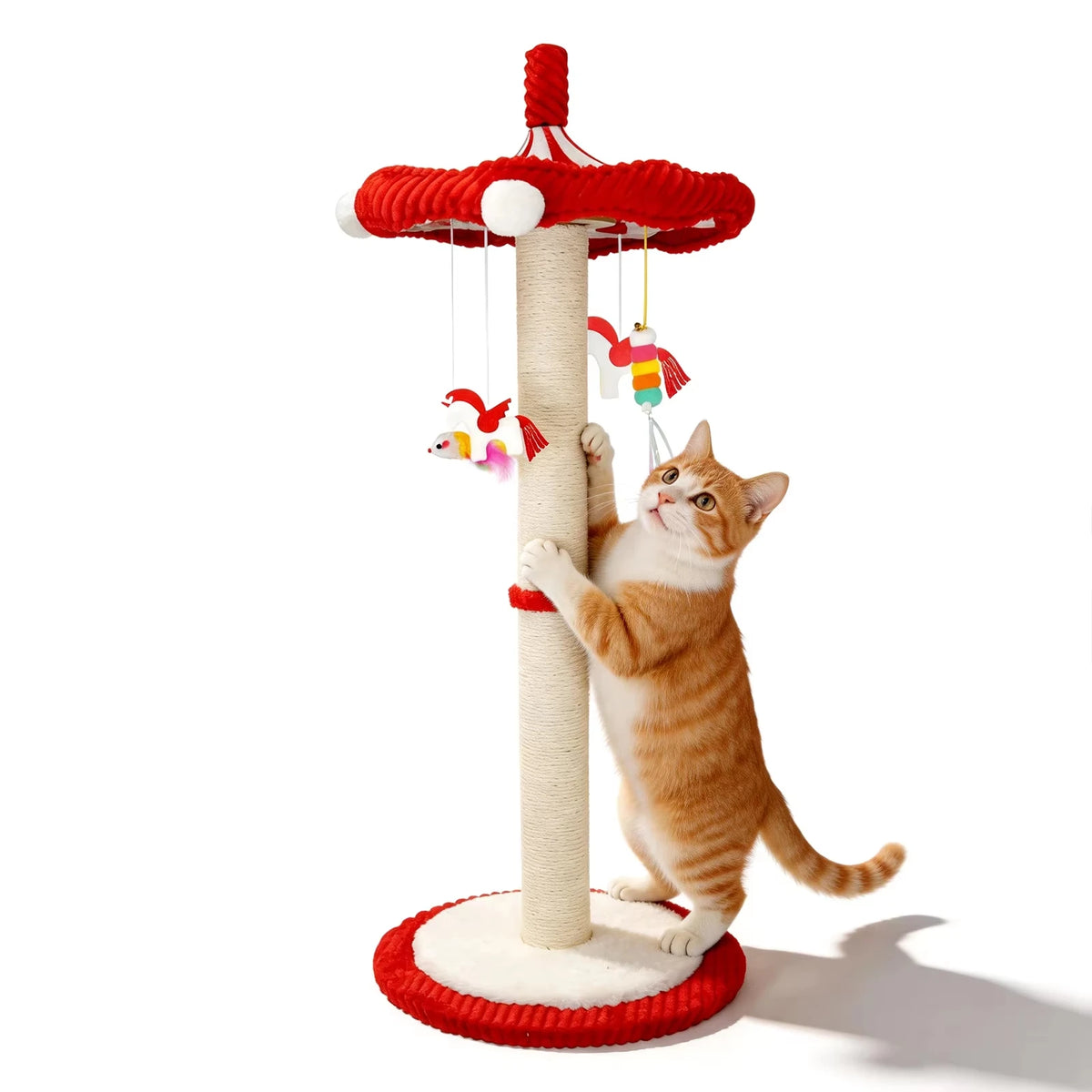 CWV Rotating Cat Scratching Post With Interactive Toys