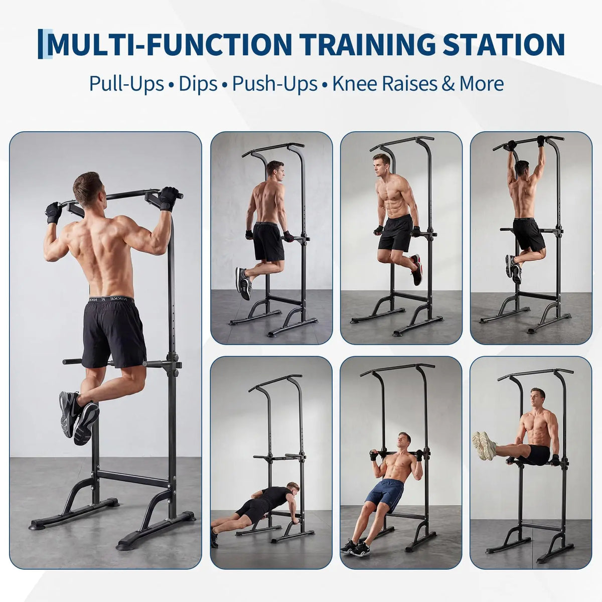 HiMISS Adjustable Multi Function Power Tower Dip Station Gym