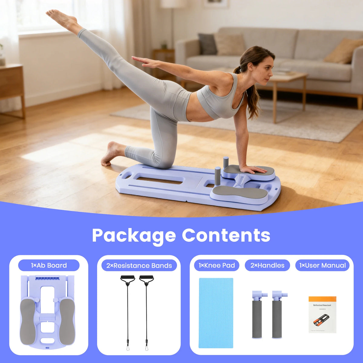 Multifunctional Foldable Pilates Ab Board Core Strength Trainer