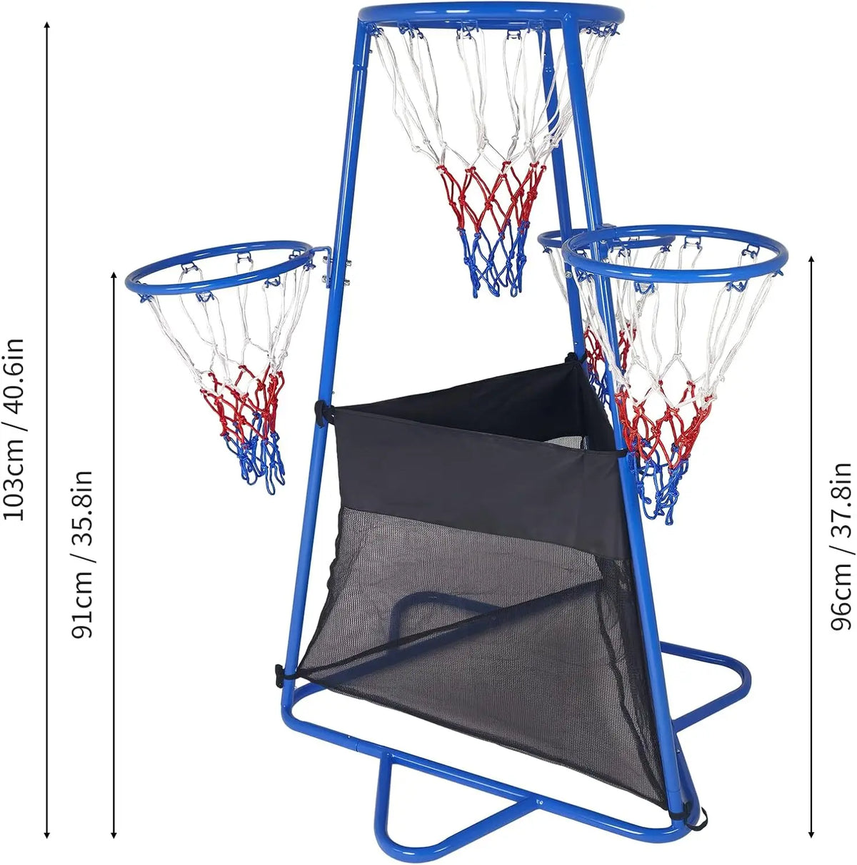 4-Hoop Basketball Set for Ages 3+ – Toddler Indoor/Outdoor Basketball Goal with 4 Balls & Air Pump – Preschool Sports Playset for Backyard, Playground & Home