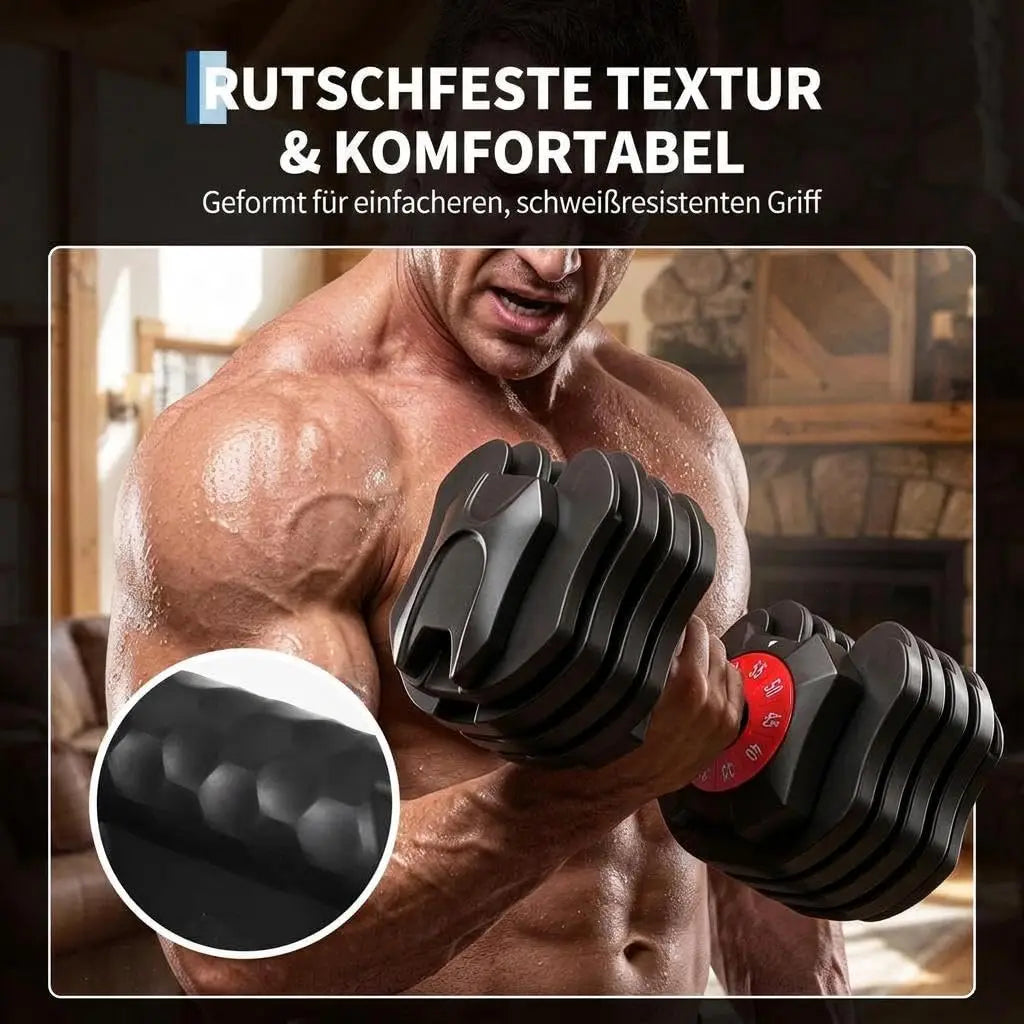 HiMISS Adjustable Dumbbell With Storage Tray For Home Strength Training