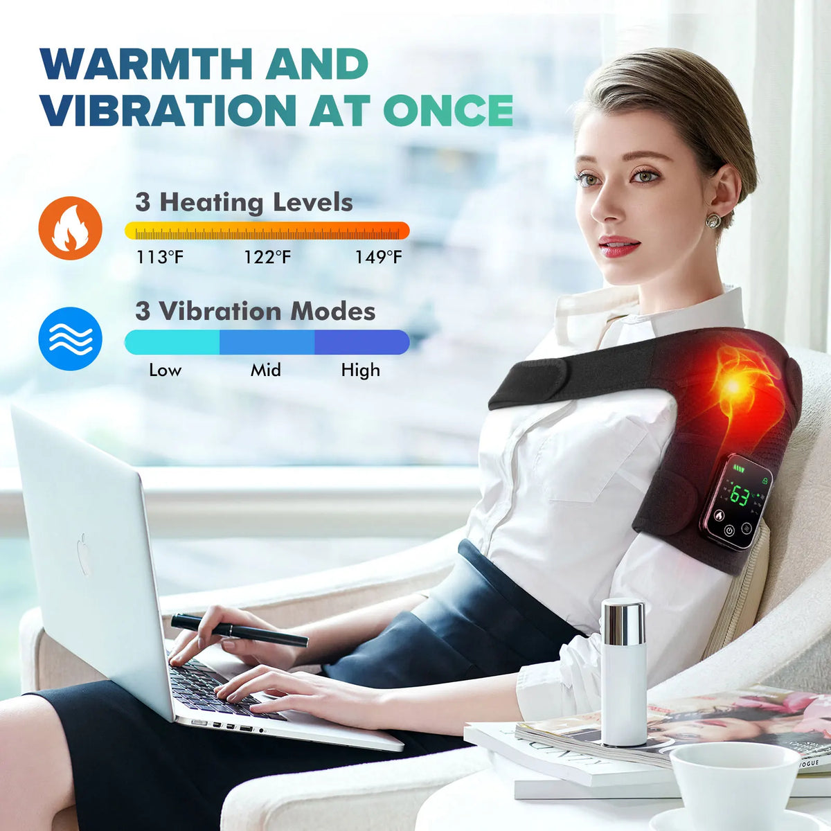 Moajaza 3-In-1 Heated Vibration Massager For Knee Shoulder Support