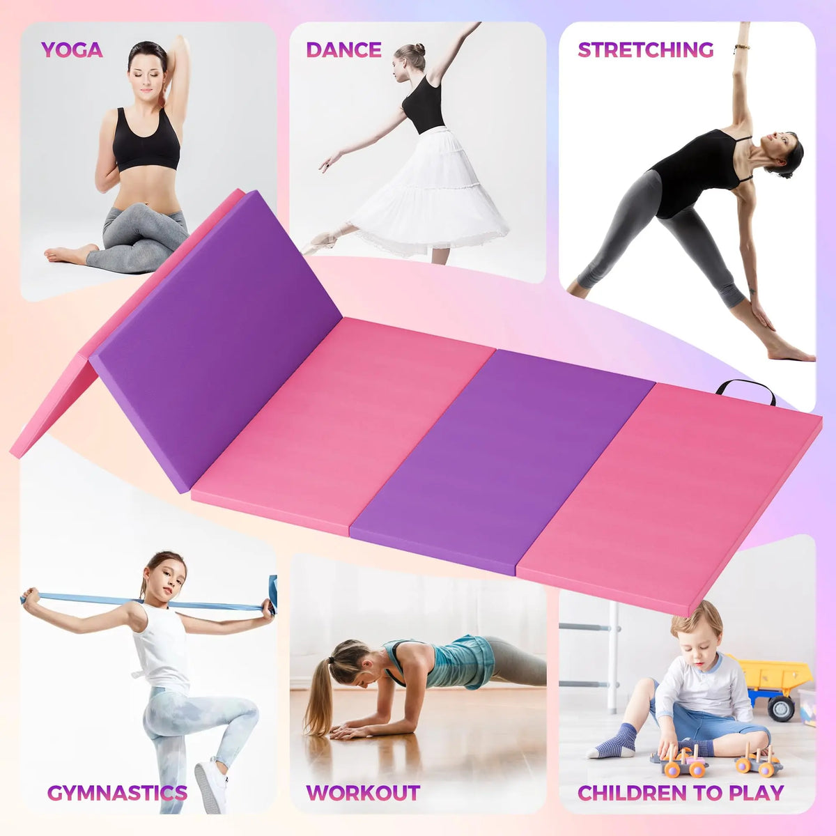HiMISS Professional Foldable Gymnastics Exercise Mat For Home Use