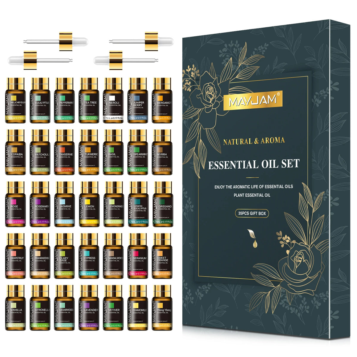 MAYJAM Assorted Essential Oils Aromatherapy Kit Gift Box Set