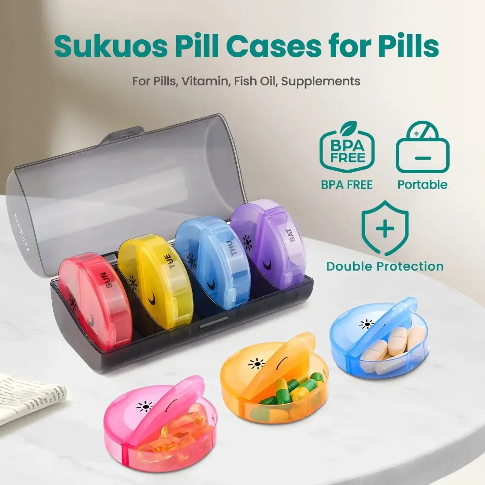Weekly Medicine Storage Organizer Pill Box Holder Container