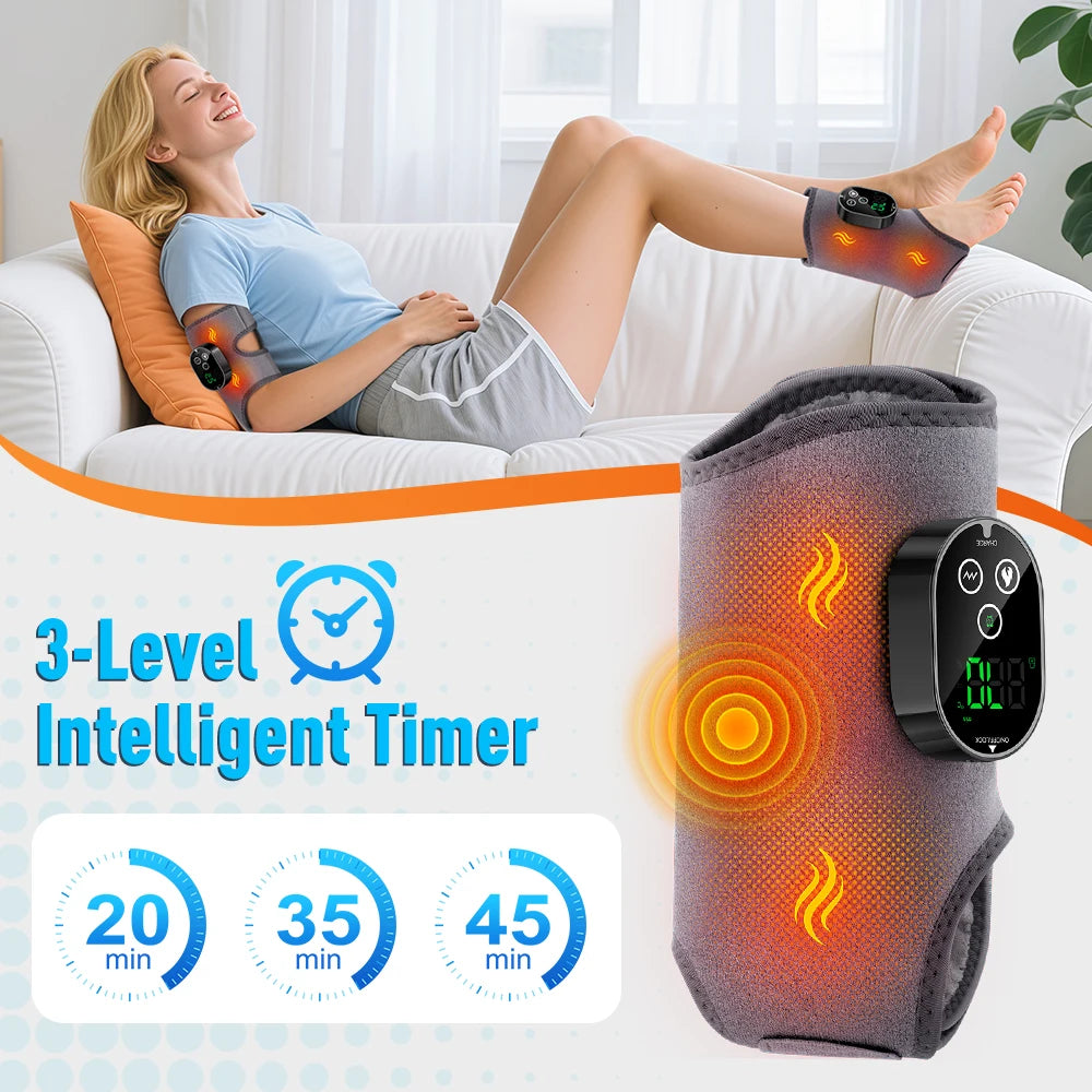Hailicare Heated Ankle Massager Wrap With Rechargeable Dual Motor