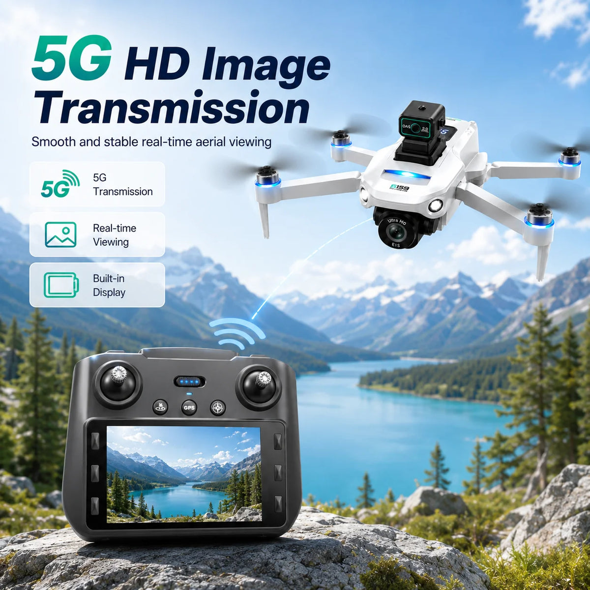 ZNLYRION S159 GPS Drone With 8K Camera 20 Minute Flight