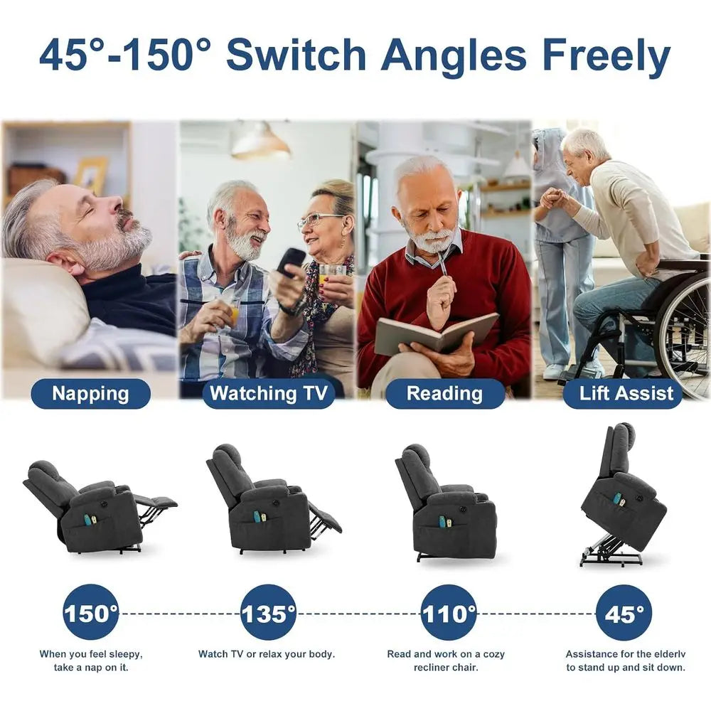 Heavy Duty Heated Massage Recliner Chair With Remote Controls
