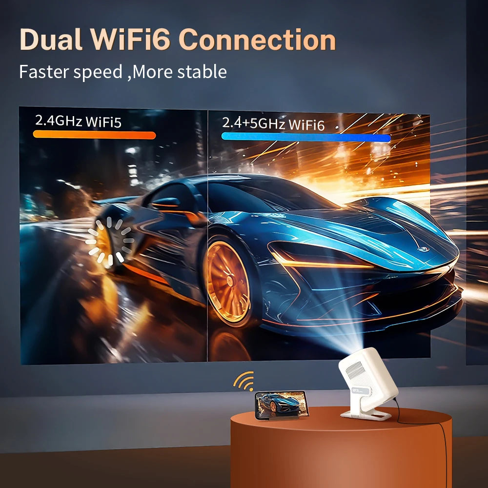 LynCast Auto Focus Projector Native 1080P Android 14 Portable Cinema
