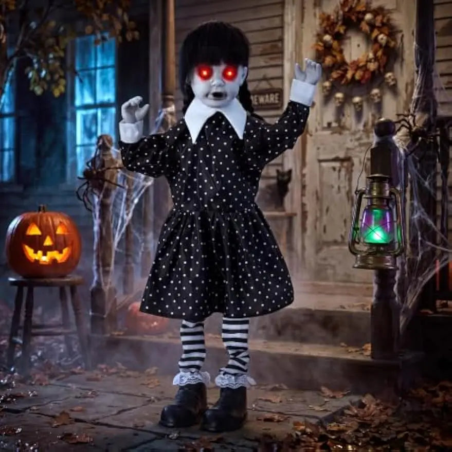 Joyfy Halloween Animatronic Ghost Doll Outdoor Prop With Glowing Eyes
