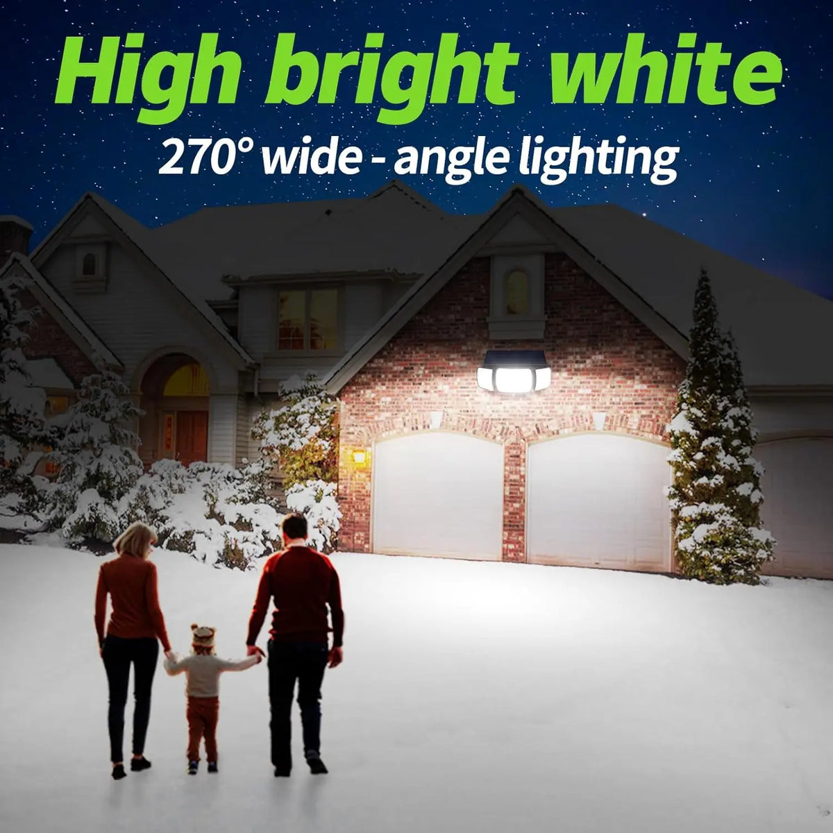 Intelamp Outdoor Solar Led Wall Light With Dual Motion Sensor