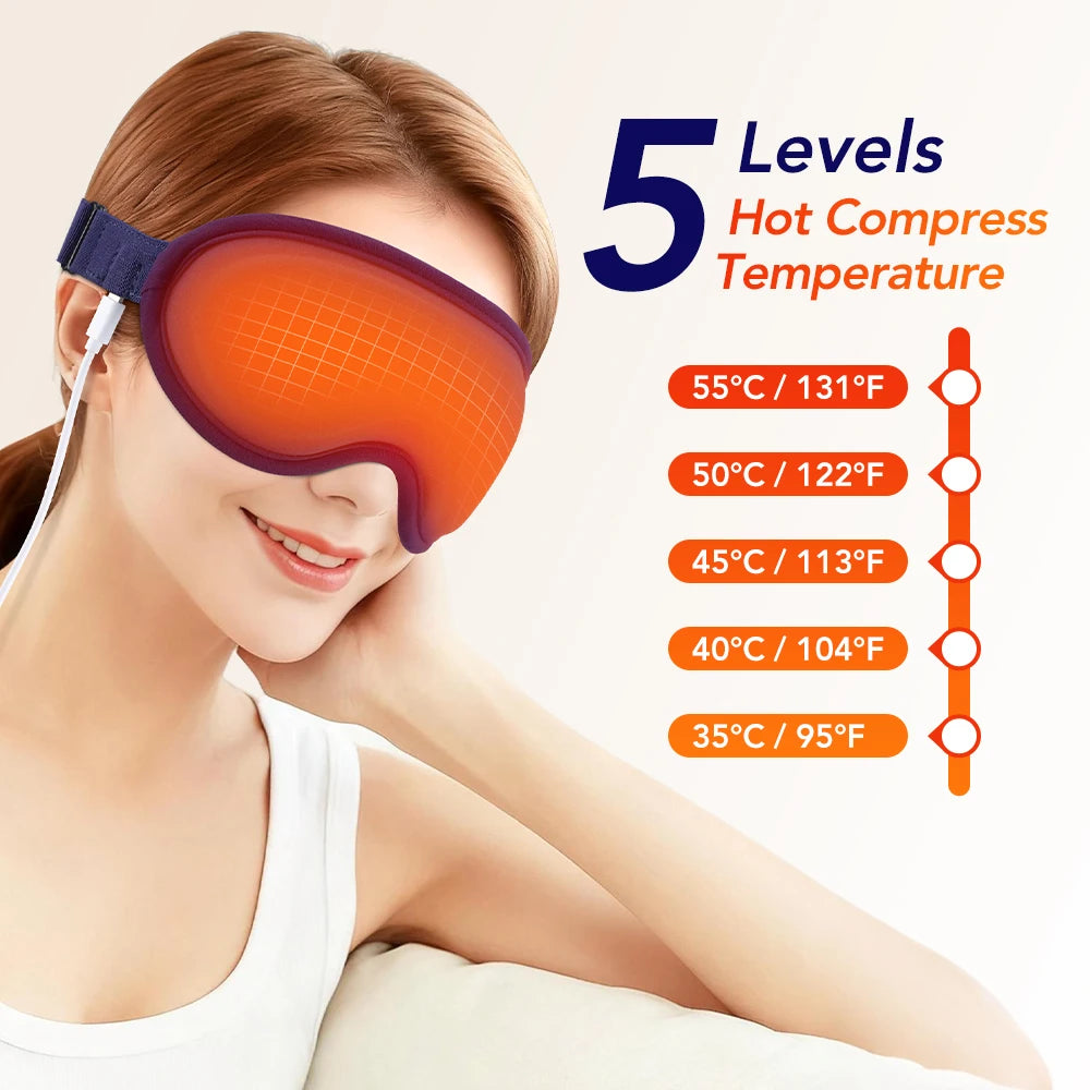 Pastsky Heated Eye Massager Mask Five Heat Levels And Vibration