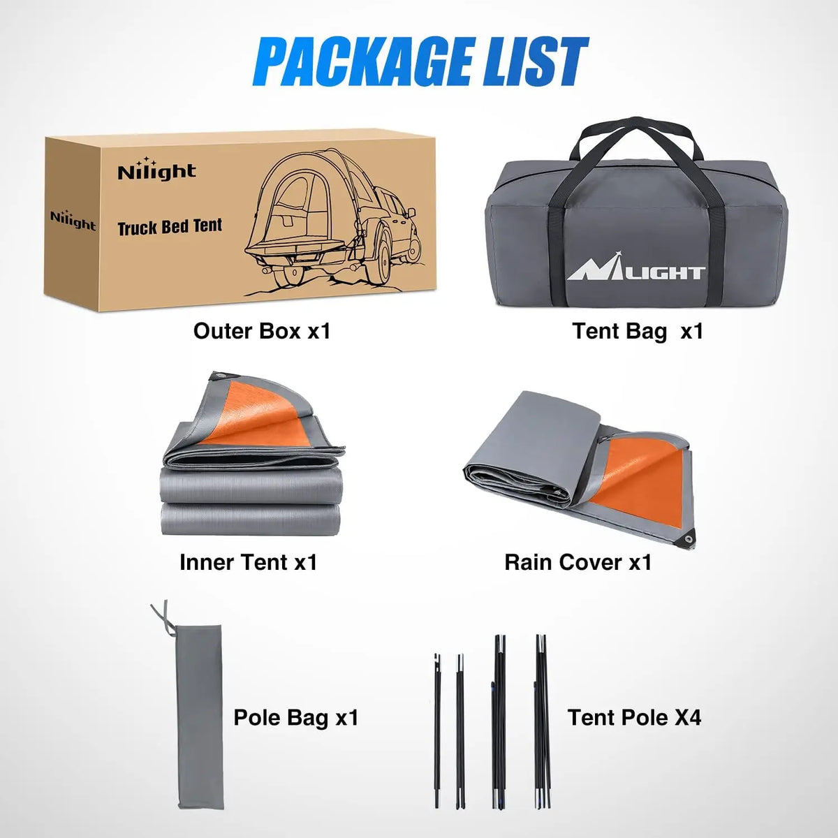 Double Layer Waterproof Truck Bed Tent For Outdoor Camping