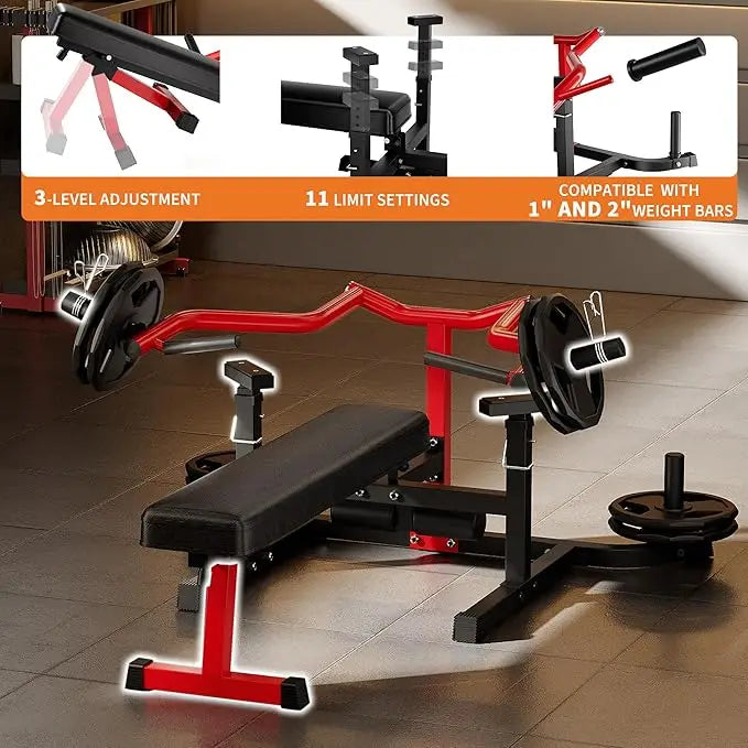 HiMISS Adjustable Chest Press Machine Weight Bench For Home Gym Training