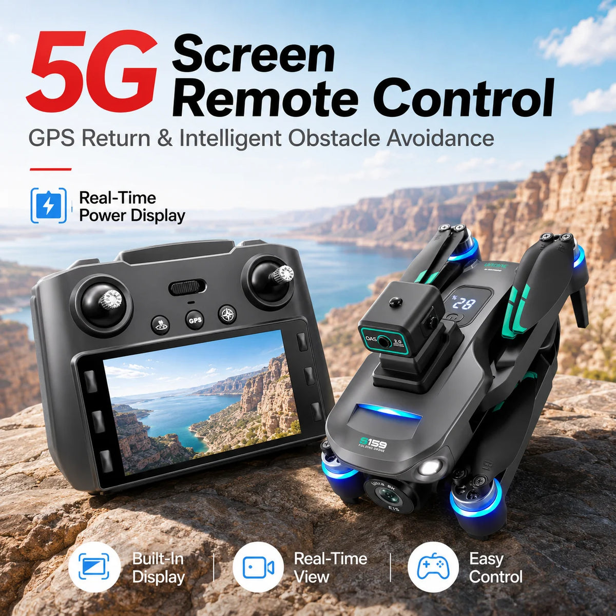 ZNLYRION S159 GPS Drone With 8K Camera 20 Minute Flight