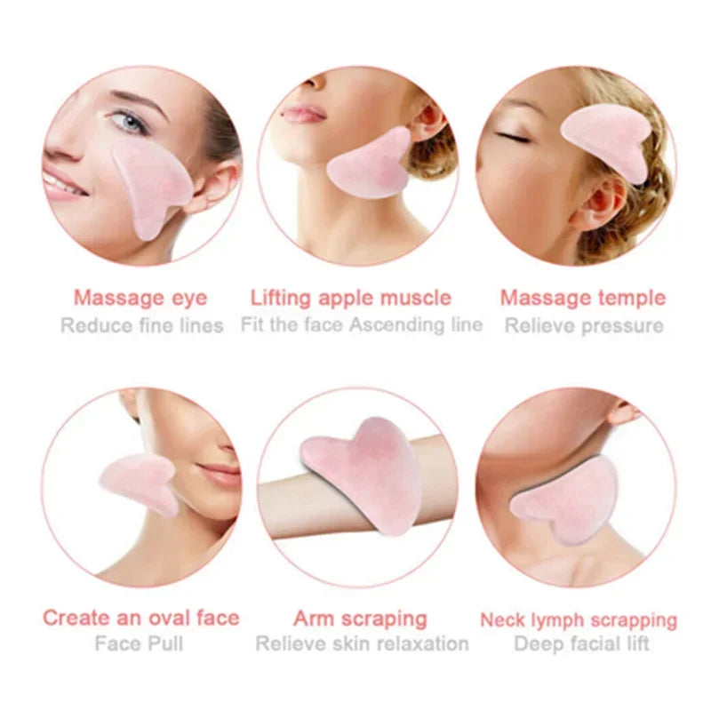 Smooth Polished Natural Jade Gua Sha Facial Massage Skincare Tool