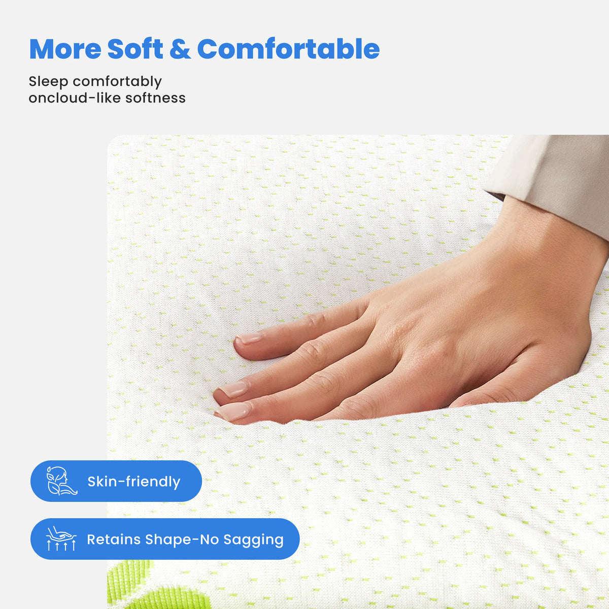 MCQ Premium Bamboo Viscose Mattress Topper With Cooling Pillow Top