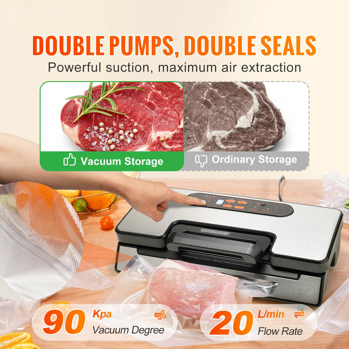 SucceBuy Automatic Food Vacuum Sealer Machine for Kitchen Storage