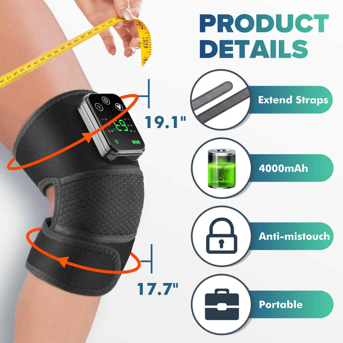 Moajaza 3-In-1 Heated Vibration Massager For Knee Shoulder Support