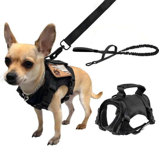 Adjustable PETRAVEL Tactical Dog Harness With Leash Set