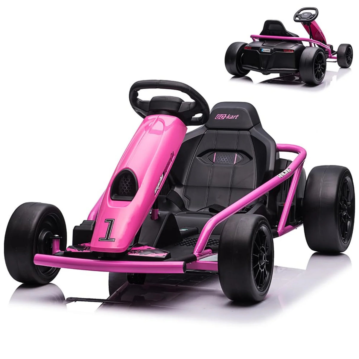 HiMiss 24V Electric Ride On Go Kart Kids Racing Toy